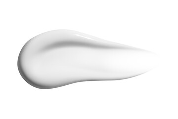Smear of white cream on an empty background. Skincare product, smooth texture.