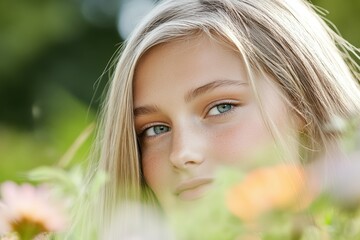 Fototapeta premium children, education and learning concept - happy student girl in glasses with school bag at home. Beautiful simple AI generated image