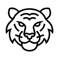 Modern Line Art of a Tiger Face