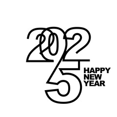 Obraz premium happy new year 2025 connected creative logo vector eps
