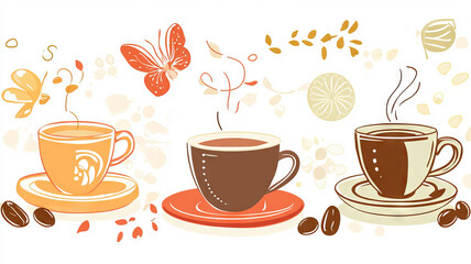 Tea and coffee background graphic