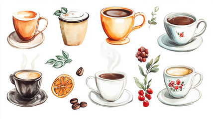 Tea and coffee background graphic