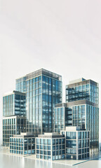 Fototapeta premium Modern Glass Office Buildings in Cityscape