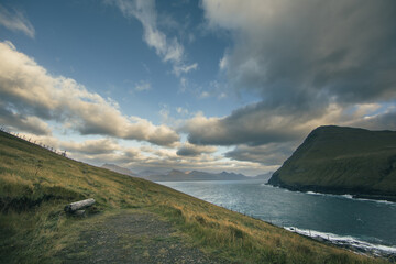 The Faroe Islands and highland meadows in early autumn