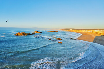 top view of the beach in Essaouira city