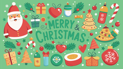 A poster with a Christmas tree collection and a card western christian holiday background