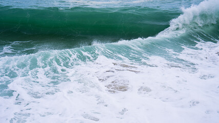 Rough sea, crested waves and foam 19