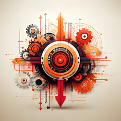 Fototapeta premium Abstract background graphic asset with cogwheels and gear. Perfect for business illustrations of interconnection and innovation