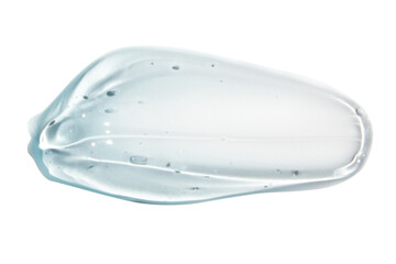 Smear of transparent blue gel on an empty background. Skincare product, hydrating formula.