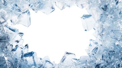 Rectangular frame made from frozen ice plants.