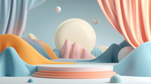 c4d render podium