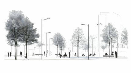 Urban Public Space Architectural Drawings