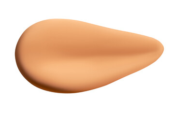 Smear of foundation cream on an empty background. Makeup product, smooth texture.