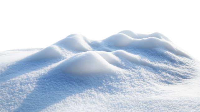 A white snow drift, a pile of white snow.