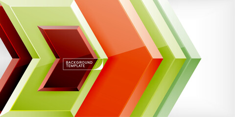 Vector 3d arrow techno design template