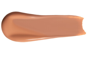 Smear of foundation cream on an empty background. Makeup product, beauty application.