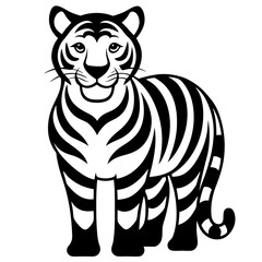 Obraz premium Bengal Tiger icon vector silhouette on white background