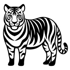 Bengal Tiger icon vector silhouette on white background