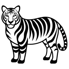 Bengal Tiger icon vector silhouette on white background