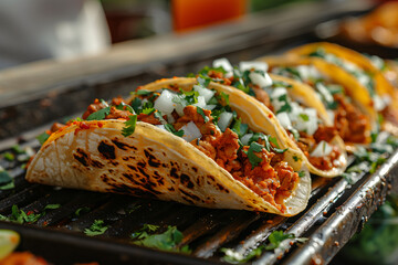 Grilled Tacos or Tostadas with Various Toppings