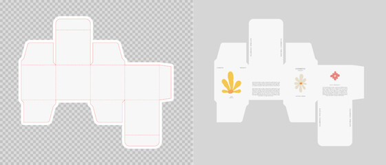 Cardboard box template. Cosmetic package box design. Vector illustration.