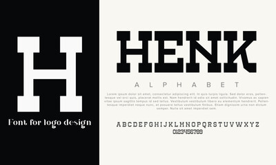 Henk vector alphabet font for logo design