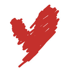 Hand-drawn Red Heart Shape Vector Illustration, Love Symbol