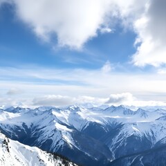 Fototapeta premium Breathtaking view of the snowy mountains under the cloudy sky
