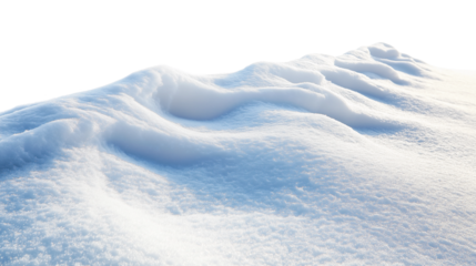 A white snow drift, isolated on a transparent