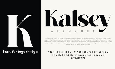 Kalsey vector alphabet font for logo design