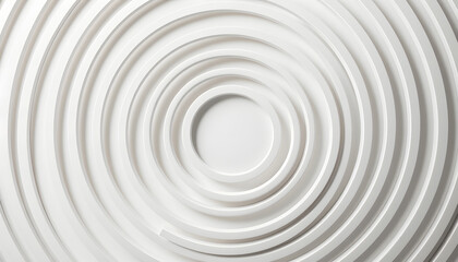 Fototapeta premium Concentric random rotated white rings or circles background wallpaper banner flat lay top view from above with copy space isolated with white highlights, png
