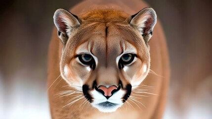 Obraz premium Close up Portrait of a Majestic Cougar with Intense Gaze