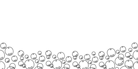 Border seamless of linear soap bubbles. Background sketch for design of cleaning and washing products
