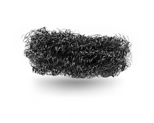 Steel filings. Metal sponge. Metal sponge for washing.