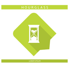 Naklejka premium Design icon. Hourglass icon symbol in flat. Hourglass symbol design in flat with shadows. Stock vector.