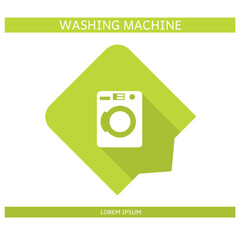 Design icon. Washing machine icon symbol in flat. Washing machine symbol design in flat with shadows. Stock vector.