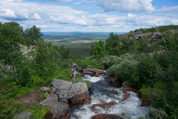 Fulufjället with a beautiful view on a sunny summerday.