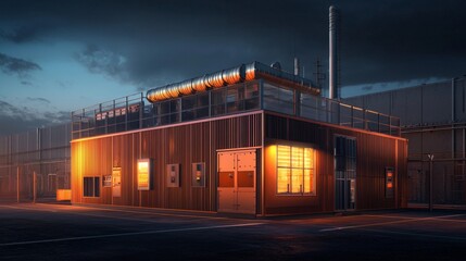 Obraz premium Industrial power center with heatresistant housing and technical support