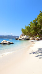 Prassa Beach in Kimolos island in the summer isolated with white highlights, png