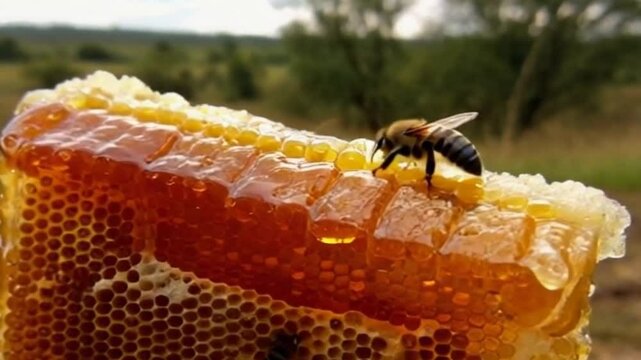 videos of honey bees looking for honey, harvesting honey, honey bees in flowers, pure honey