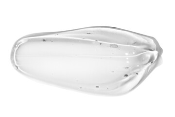 Smear of transparent gel on an empty background. Skincare product, hydrating formula.