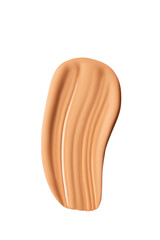 Smear of foundation cream on an empty background. Makeup product, smooth texture.