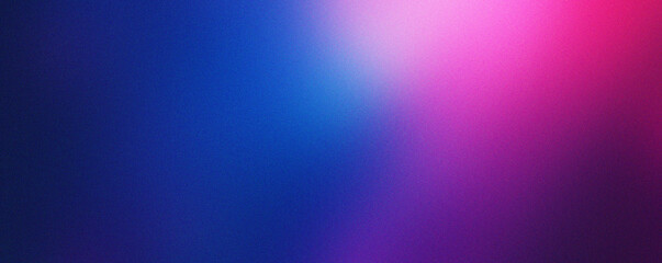 Fototapeta premium Gradient dark blue and pink grainy background, abstract noise texture banner