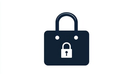 Security Lock Icon on Briefcase Illustration