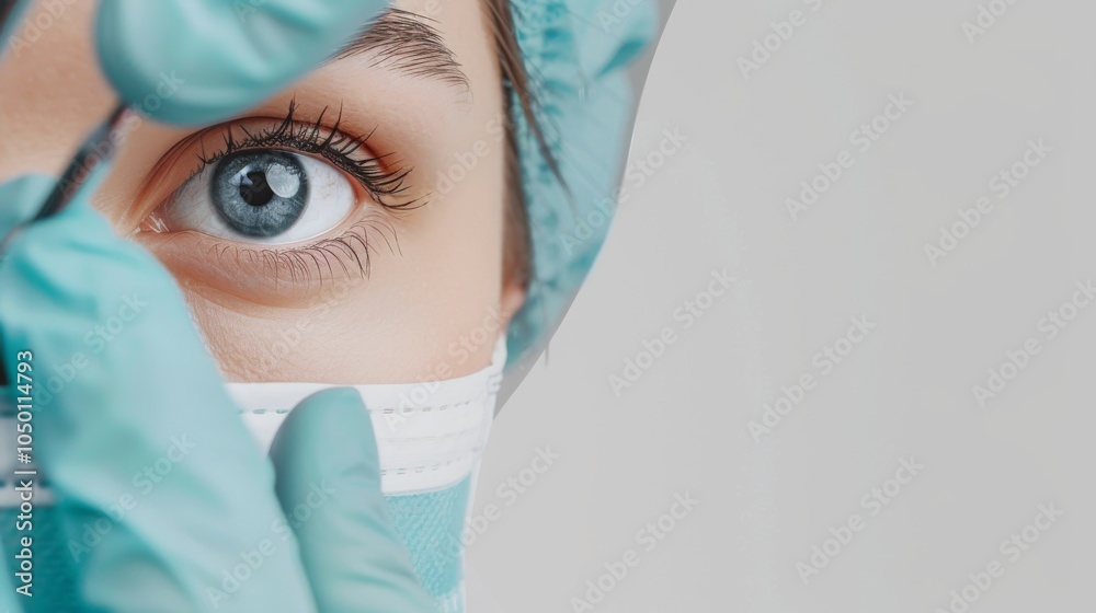 Poster a surgeon performing a delicate hand surgery in an operating room with specialized instruments again
