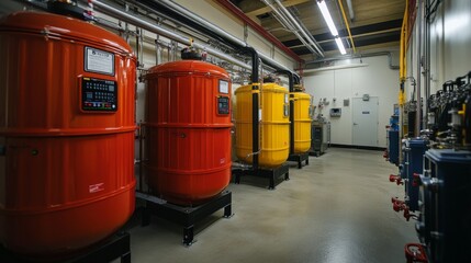 Fototapeta premium Chemical facility safety with explosionproof system and monitoring