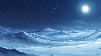 A serene desert landscape with soft dunes under a starlit sky, evoking a sense of peace and solitude in the vastness