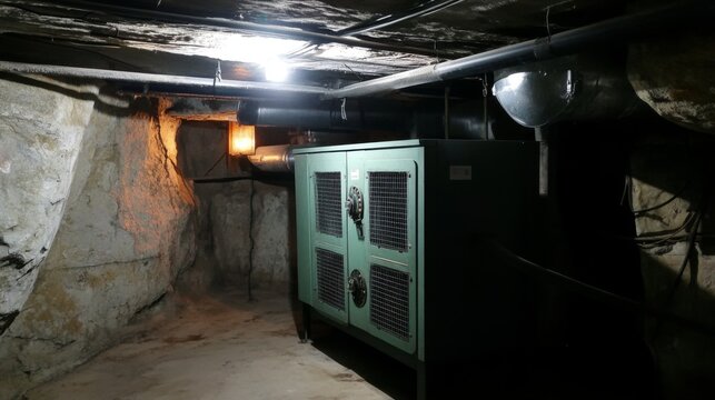 Safe and efficient underground mine generator with integrated ventilation and lighting