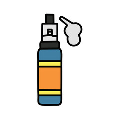 Electronic cigarette device isolated icon vector illustration. Vape color design.