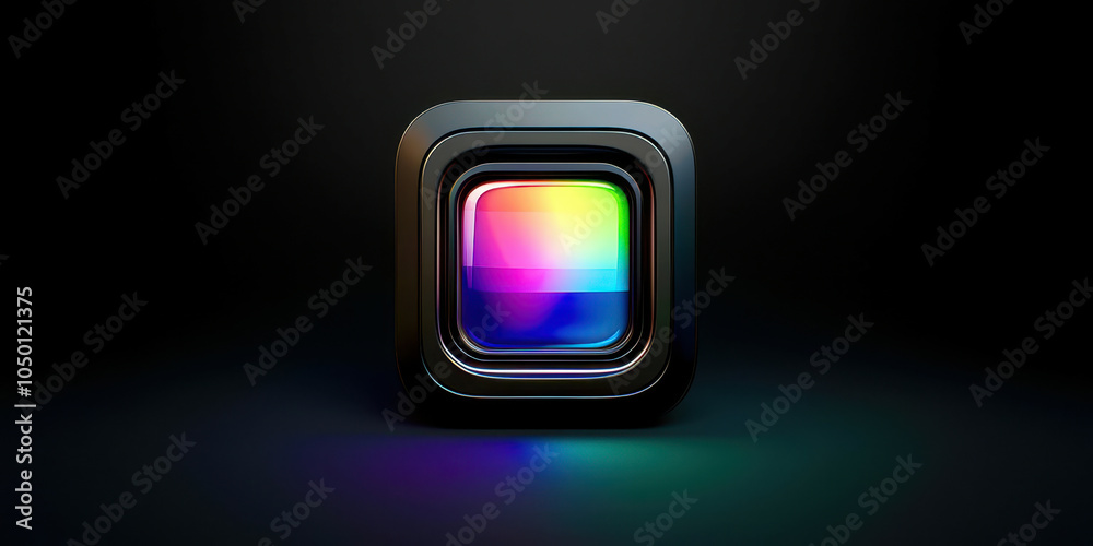 Poster A square with a rainbow color on it